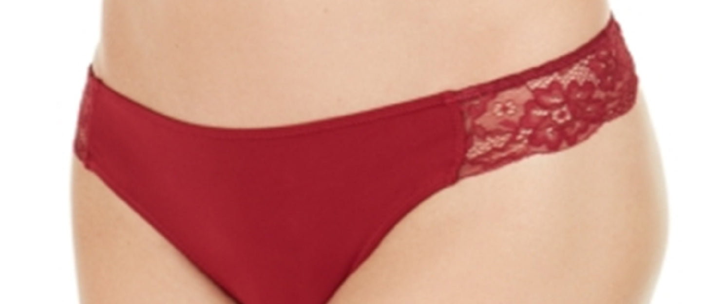 INC International Concepts Women's Intimates Solid Everyday Thong Red Size XX-Large