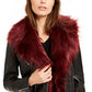 Bar III Women's Winter Faux Leather Moto Coat Black Size X-Large