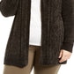 Karen Scott Women's Plus Open Front Chenille Cardigan Black Size 2X