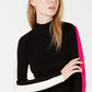 Bar III Women's Varsity Stripe Pullover Sweater Black Size S