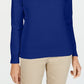 Karen Scott Women's Cotton Mock Neck Pullover Blue Size Petite L