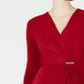 Charter Club Women's Hardware Faux Wrap Dress Red Size X-Small