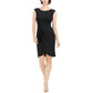 Jessica Howard Women's Cap Sleeve Draped Sheath Dress Black Size 12