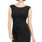 Jessica Howard Women's Cap Sleeve Draped Sheath Dress Black Size 12