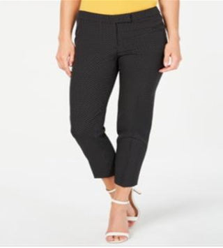 Anne Klein Women's Micro Dot Cropped Pants Black Size 14