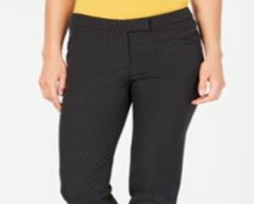 Anne Klein Women's Micro Dot Cropped Pants Black Size 14