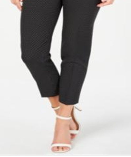 Anne Klein Women's Micro Dot Cropped Pants Black Size 14