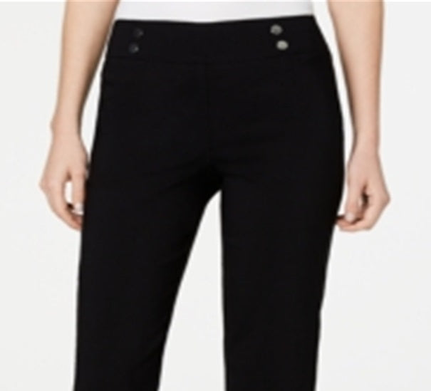 JM Collection Women's Cropped Zipper Trim Pants Black Size Petite L