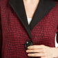 JM Collection Women's Printed 3/4 Sleeve Jacket Red Size Petite XL