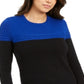 Charter Club Women's Colorblocked Mixed Stitch Sweater Blue Size XX-Large