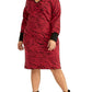 Rachel Roy Women's Trendy Plus Size Bernadette Sweater Dress Redwood Combo Size 0X