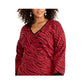 Rachel Roy Women's Trendy Plus Size Bernadette Sweater Dress Redwood Combo Size 0X