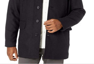 Cole Haan Men's Layered Mock Neck Textured Coats Gray Size X-Large