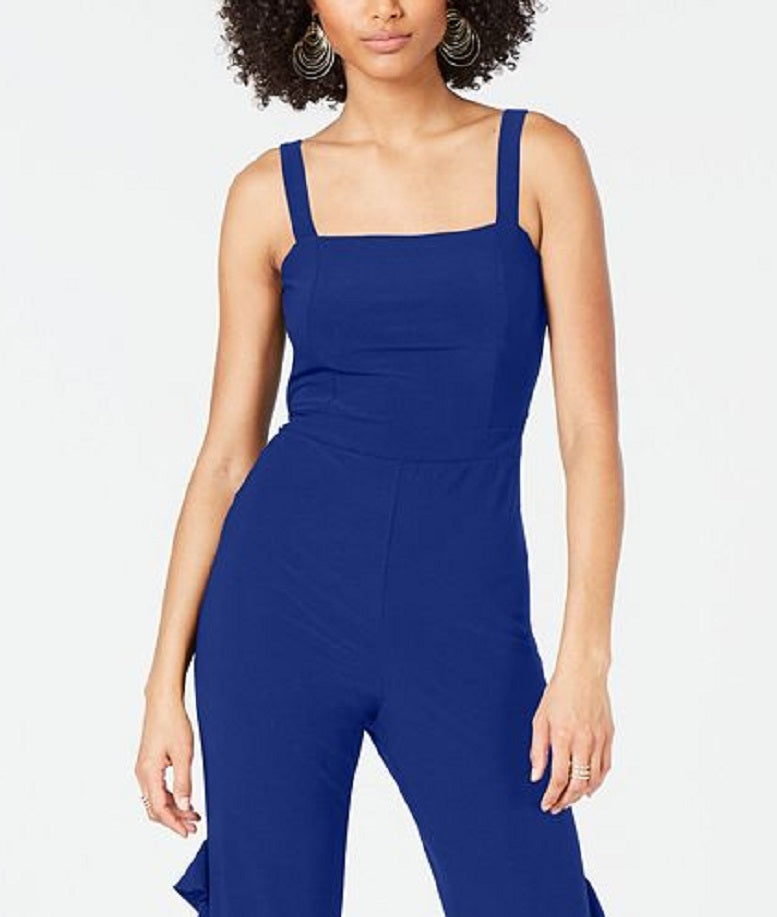 INC International Concepts Women's Sleeveless Wide Leg Party Jumpsuit Blue Size 14P