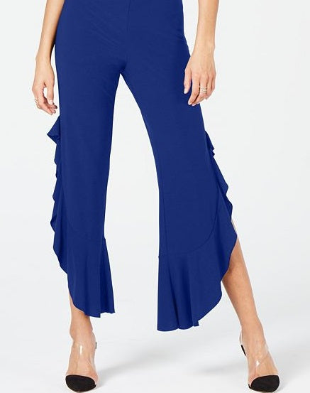 INC International Concepts Women's Sleeveless Wide Leg Party Jumpsuit Blue Size 14P