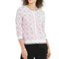 Charter Club Women's Tipped Geo-Patterned Cardigan Misty Pink Cmb Size XS