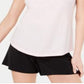 Maison Jules Women's V Neck Patch-Pocket T-Shirt Pink Size X-Large