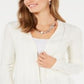 Charter Club Women's Open Front Cardigan White Size Small