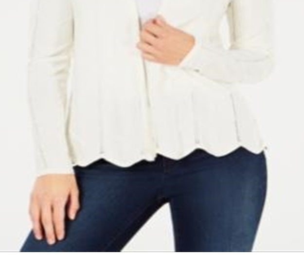 Charter Club Women's Open Front Cardigan White Size Small