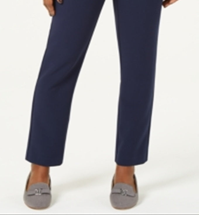 Charter Club Women's Straight Leg Pants Blue Size 4 Petite