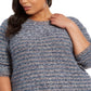 Style & Co Women's Metallic Threaded Chenille Sweater Blue Size 4X