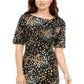 Alfani Women's Printed Sheath Dress Black Size 16