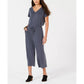 Style & Co Women's Cropped Jumpsuit Grey Size M