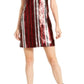 Bar III Women's Sequined Striped Spaghetti Strap V Neck Short Shift Party Dress Black Size XX-Small
