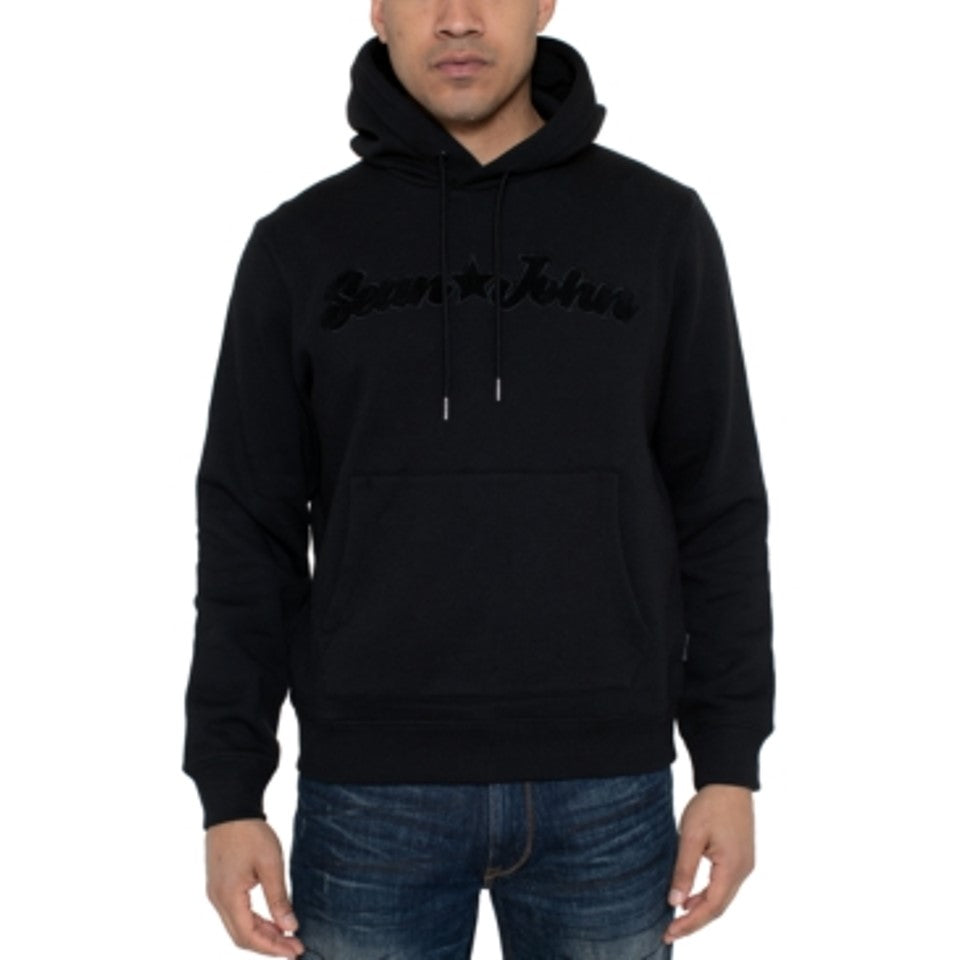 Sean John Men's Star Logo Hoodie - Jet Black Size LA