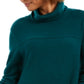 Style & Co Women's Exposed Seam Mock Neck Tunic Sweater Green Size X-Large