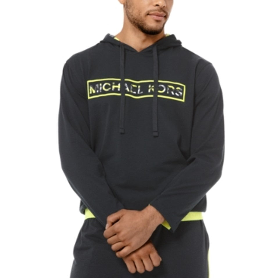 Michael Kors Men's Brushed Jersey Logo Hoodie Black Size -M