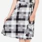 Charter Club Women's Plaid MIDI Dress Black Size -Petite L