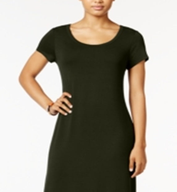 Style & Co Women's  Short-Sleeve Maxi Dress Green Size M