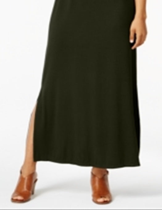 Style & Co Women's  Short-Sleeve Maxi Dress Green Size M