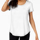 JM Collection Women's Solid T-Shirt Passion Fl White Size XL