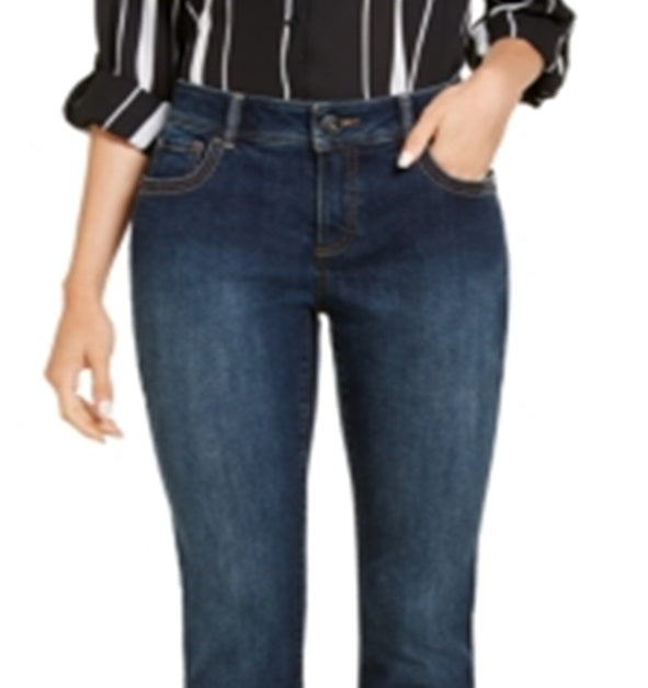 INC Women's Essential Curvy-Fit Skinny Jeans with Tummy Control Blue Size 4