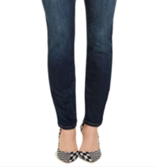 INC Women's Essential Curvy-Fit Skinny Jeans with Tummy Control Blue Size 4