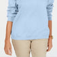 Karen Scott Women's  Petite Crewneck Fleece Sweatshirt  Blue Size PXS