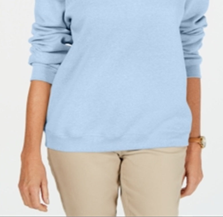 Karen Scott Women's  Petite Crewneck Fleece Sweatshirt  Blue Size PXS