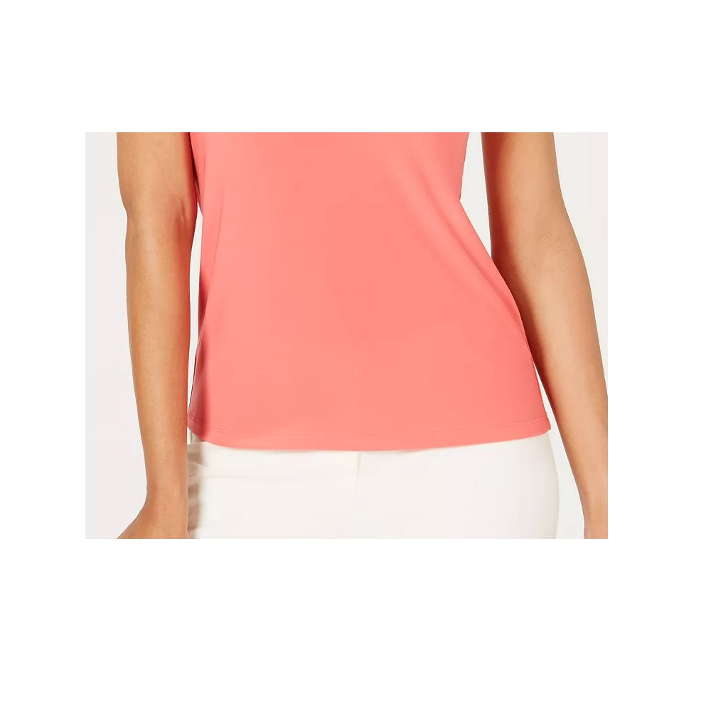 Anne Klein Women's Sleeveless Pleated V-Neck Top Cape Cod Size XXL