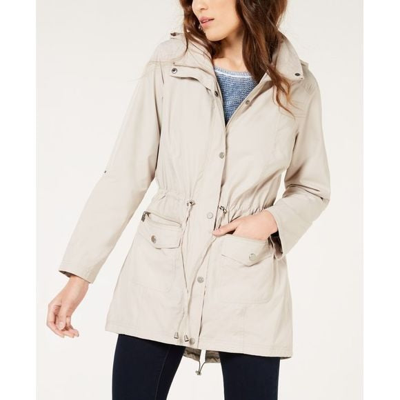 Style & Co Women's Hooded Anorak Jacket White Size XL