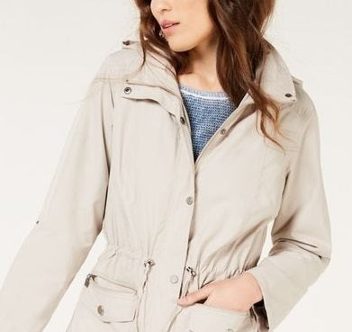 Style & Co Women's Hooded Anorak Jacket White Size XL