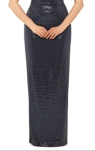 Xscape Women's Cowl Neck Full Length Sheath Formal Dress Black Size 12