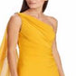 Ralph Lauren Women's Georgette Cape Jersey Gown Yellow Size 14
