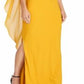 Ralph Lauren Women's Georgette Cape Jersey Gown Yellow Size 14