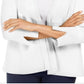 JM Collection Women's Mixed Ribbed Split Sleeve Cardigan White Size X-Large