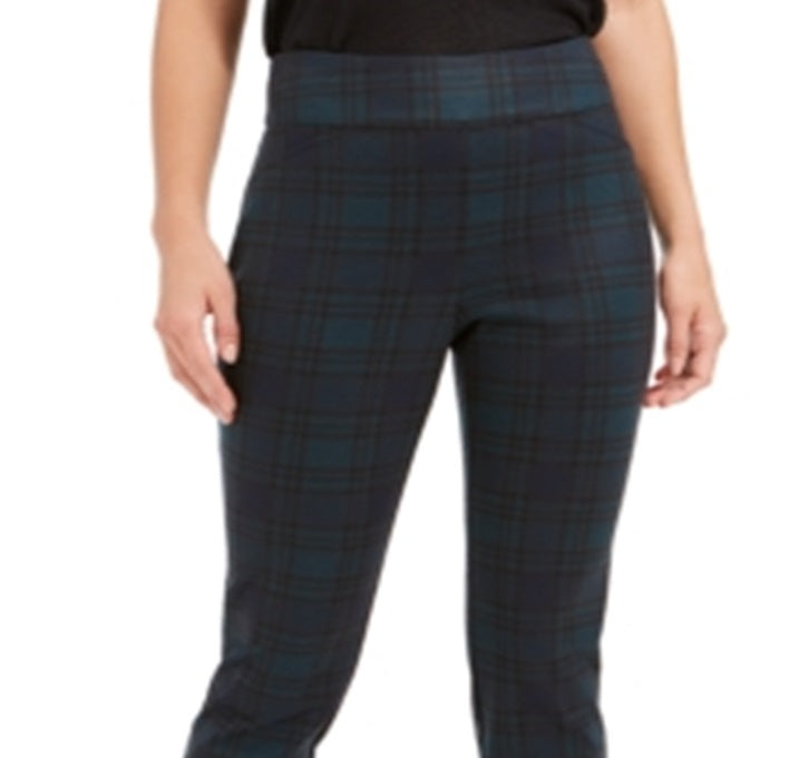 Charter Club Women's Plaid Pull on Pants Green Size 16 Petite