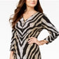 JM Collection Women's Metallic Print Sheath Dress Black Size Petite Small