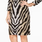 JM Collection Women's Metallic Print Sheath Dress Black Size Petite Small