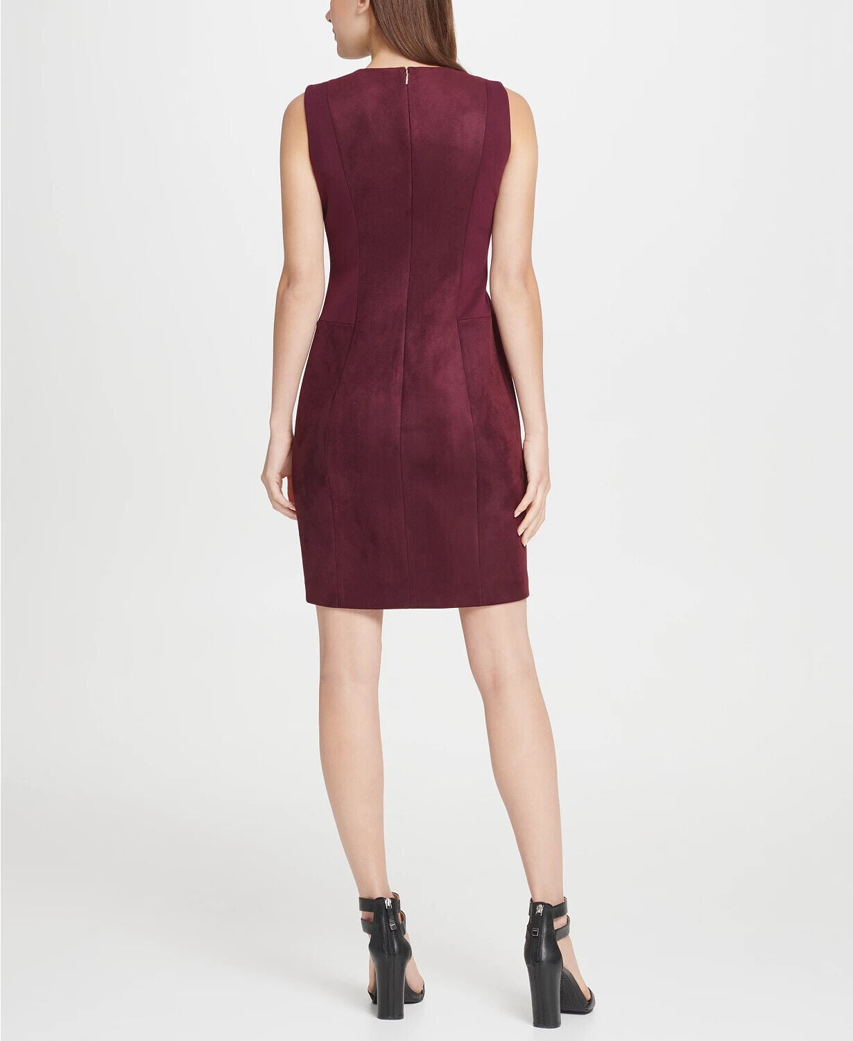 DKNY Women's Suede Ponte Combo Logo Zi Cabarnet 12